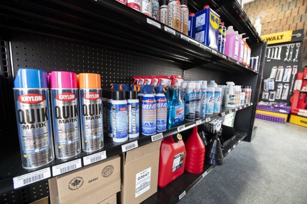 Cleaning Products on Shelf