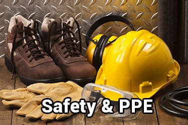 A clickable graphic describing our safety and PPE equipment.