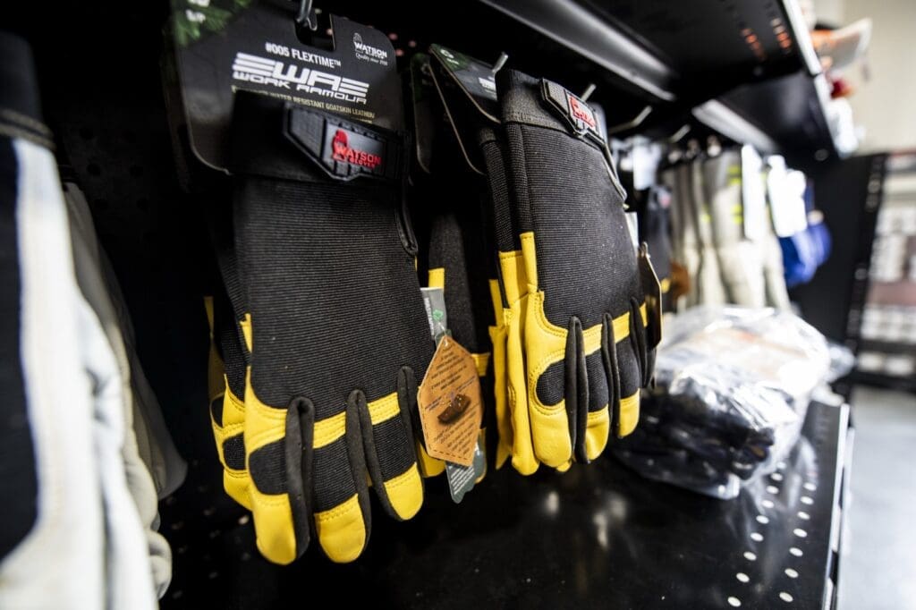 Work Gloves on Shelf